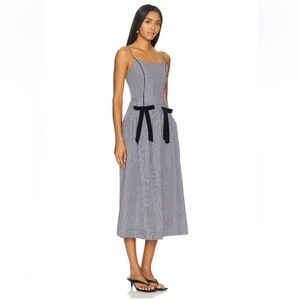 Damson Madder Persephone Black & White Gingham Midi Dress
